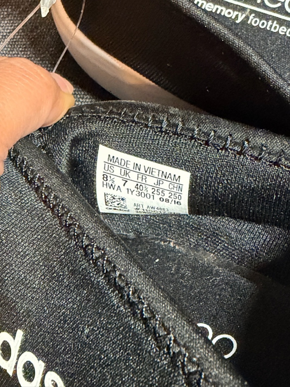 adidas Kids Black Slip-On Knit Sneakers with White Sole - Picture 6 of 6